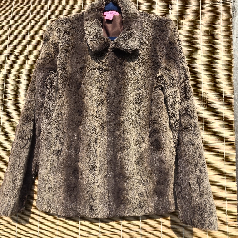 Betsey Johnson Brown Faux Fur Jacket - S